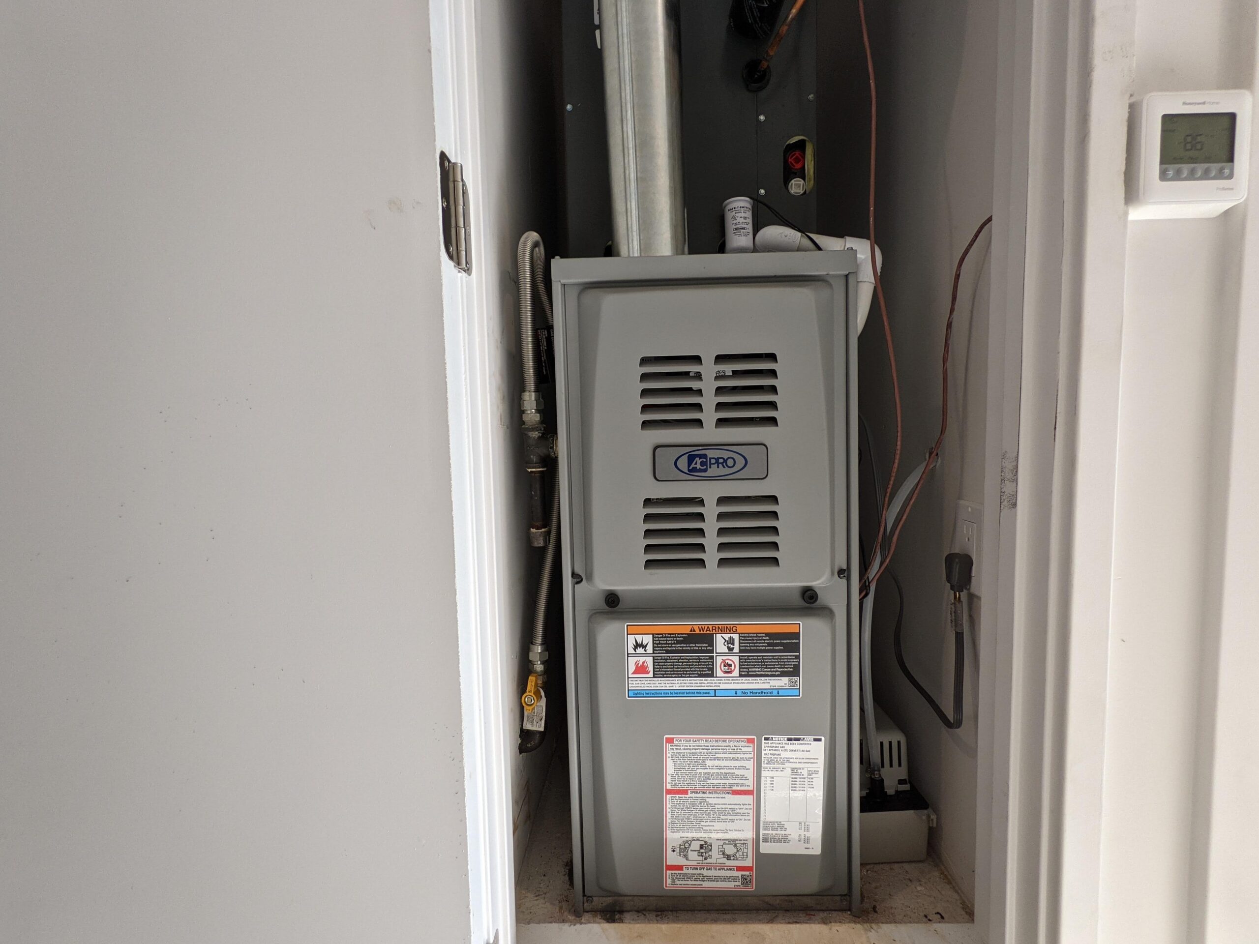 AC PRO gas furnace installed by Accord Air in Bonita, CA.