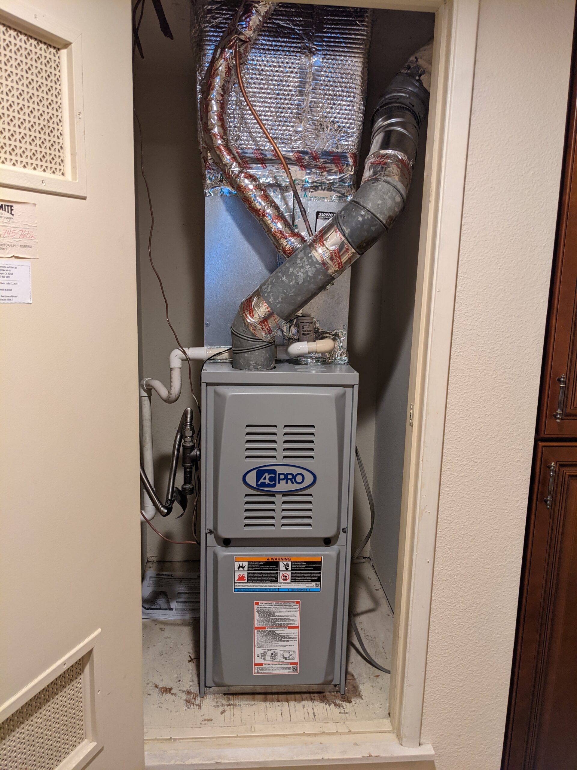 AC PRO gas furnace after repair by Accord Air in El Cajon, СА 